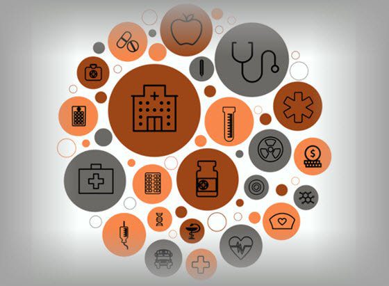 Picture of Elements Related To Health Care. U.S. Health Insurance Companies.