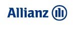 Allianz Logo. The elegant Allianz branding is executed in a custom blue colored font. In line with the phrase, there is a circle with a blue outline, containing the graphic interpretation of an imperial eagle, consisting of three vertical lines, the middle line has its top turned to the left, similar to the iconic eagle, while two other lines have rounded tips and represent wings – World Insurance Companies Logos.