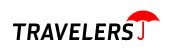 Logo pictures for TRAVELERS. The logo features TRAVELERS in black capital letters that convey solidity. A red umbrella is visible to the right of this word as a symbol of protection – World Insurance Companies Logos