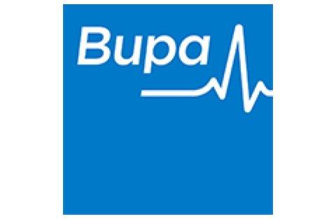 Logo Images for Bupa. The Bupa logo is a simple image that consists of a blue square and the name 'Bupa' in a white sans-serif font. The headline is above a serrated line, similar to the ones seen on a heart rate monitor. World Insurance Companies Logos – Logo Image And Anchor To The Insurance Company Bupa.