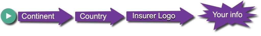 The image shows the way to reach the official website of the insurance. Provider logos of our choice.
